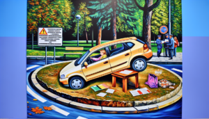 O șoferiță intră accidental în Parcul Central din Târgu Jiu și primește amenda vieții