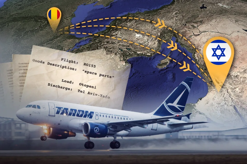 Investigație: Exporturi militare din România către Israel în 2025 — piese pentru Elbit transportate cu zboruri comerciale