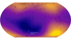 O porțiune uriașă slăbită a câmpului magnetic al Pământului s-a extins până la jumătate din suprafața Europei