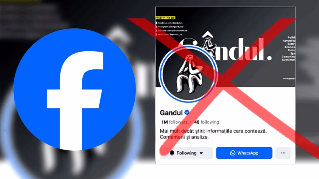 Meta a închis fără avertisment pagina de Facebook a ziarului Gândul; trafic prăbușit cu milioane de vizualizări pierdute